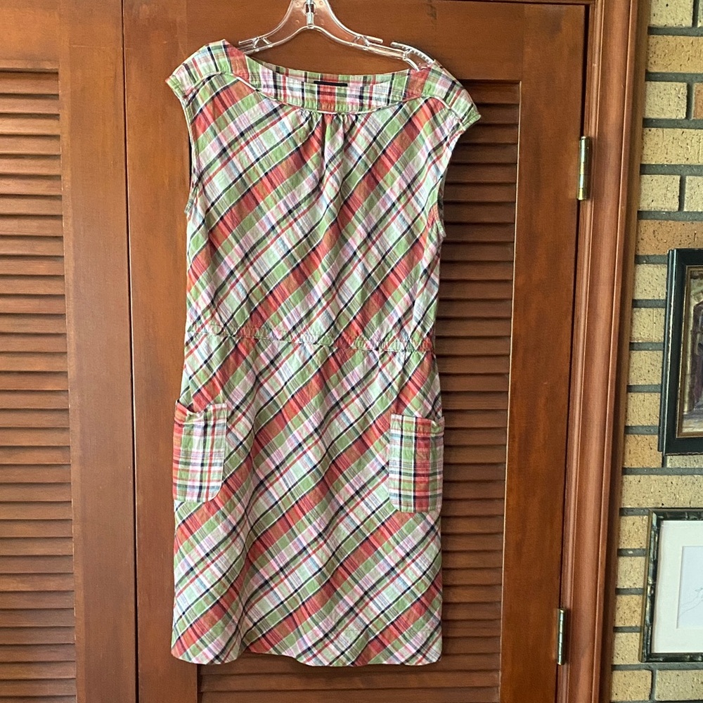 Lands' End Multicolor Plaid Mini Dress